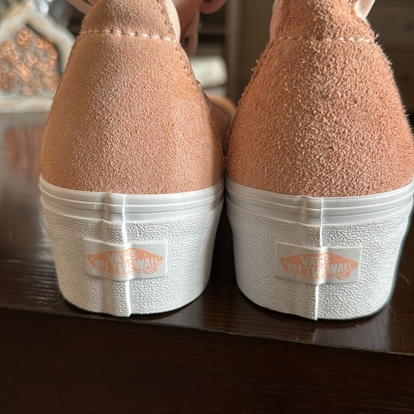 NWOB VANS Sk8-Hi Tapered Sneaker Platform Suede Peach Canvas - Picture 5 of 5